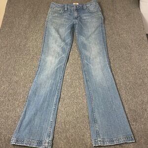 VTG Y2K Antik Denim‎ Jeans Women's 31 Light Wash Flare Leg Embellished Pockets